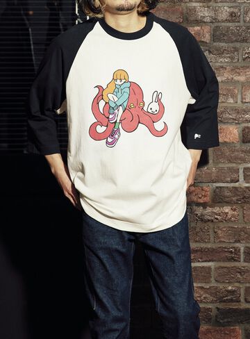 Raglan T-Shirt Octopus Sitting,, small image number 5