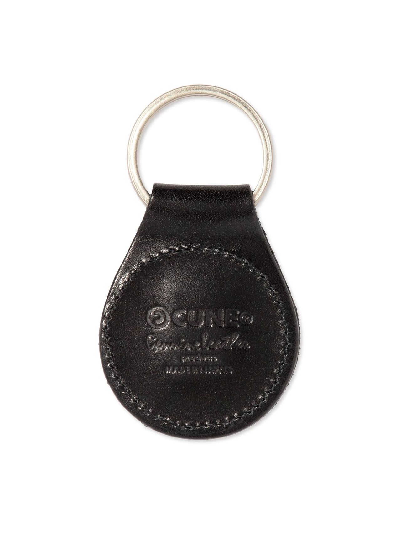 Rabbit studded leather round key ring,ONE, large image number 1