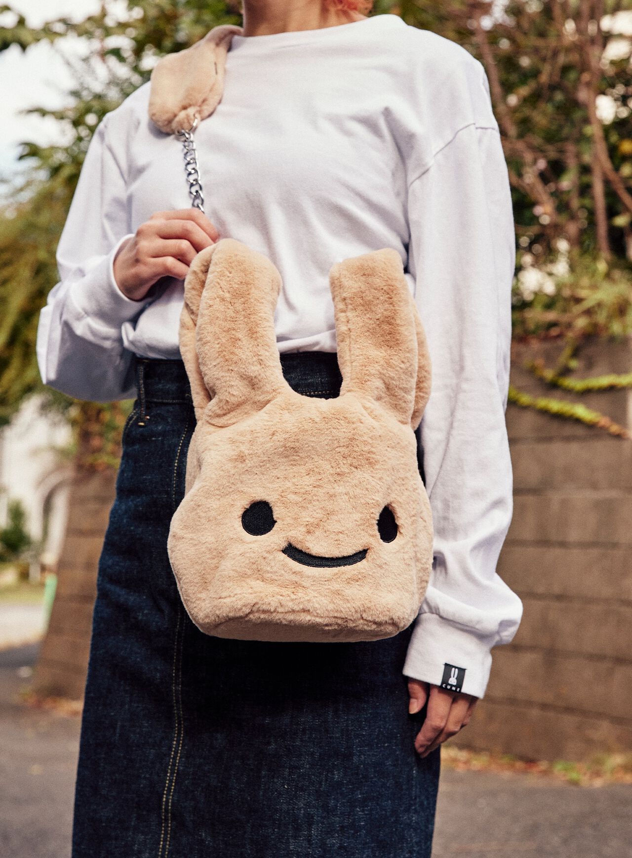 Fluffy rabbit bag with chain shoulder,ONE, large image number 5