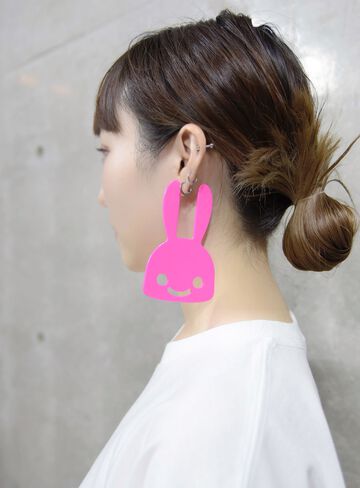 Acrylic Big Rabbit Earrings 2P,ONE, small image number 6