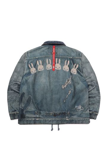 Sweatshirt coach jacket with jean print,, small image number 1