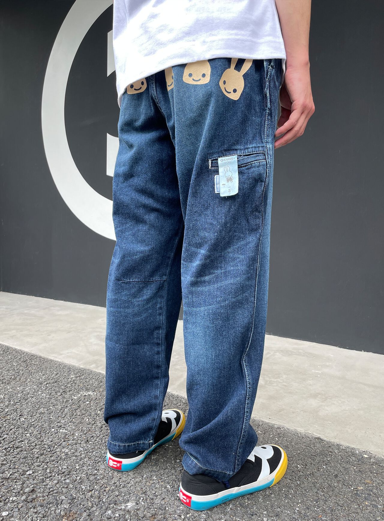 Elastic denim pants,, large image number 6