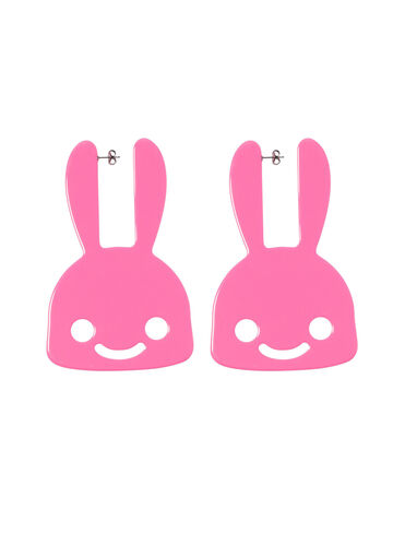Acrylic Big Rabbit Earrings 2P,ONE, small image number 0