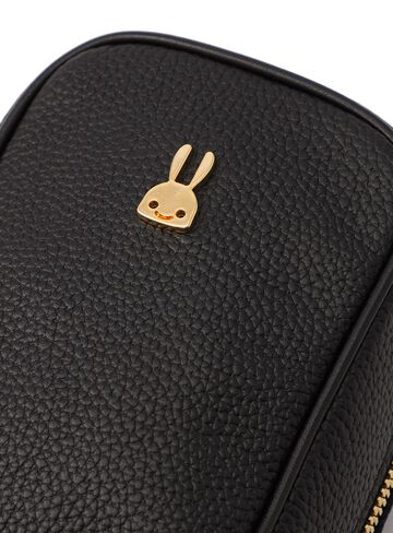 Gold rabbit leather pouch bag,ONE, small image number 2