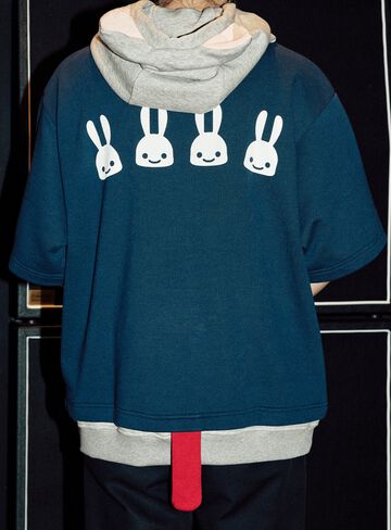 Short-sleeved hoodie with ear tails,, small image number 10