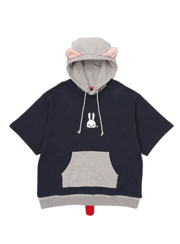 Short-sleeved hoodie with ear tails,, small image number 0