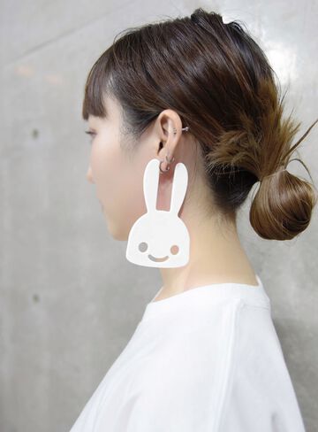 Acrylic Big Rabbit Earrings 2P,ONE, small image number 2