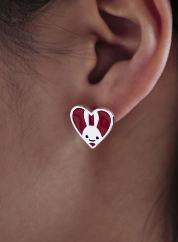 Heart Rabbit Earrings 2P,ONE, small image number 4