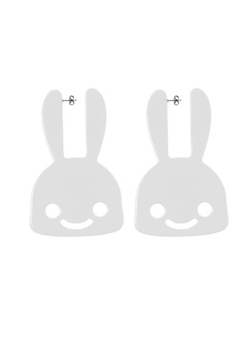 Acrylic Big Rabbit Earrings 2P,ONE, small image number 0