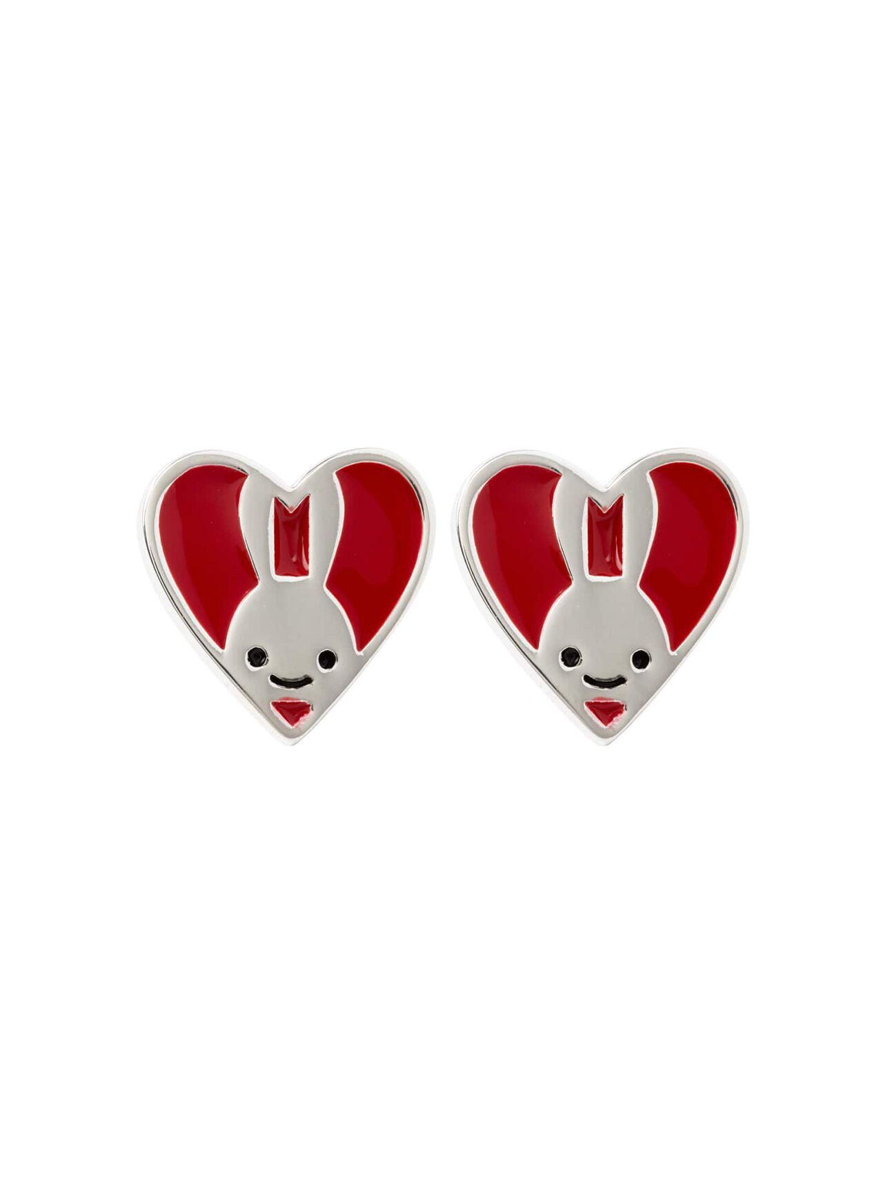 Heart Rabbit Earrings 2P,ONE, large image number 0